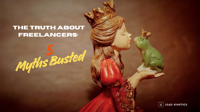 Freelancer myths being debunked, illustrated in a creative fairytale style