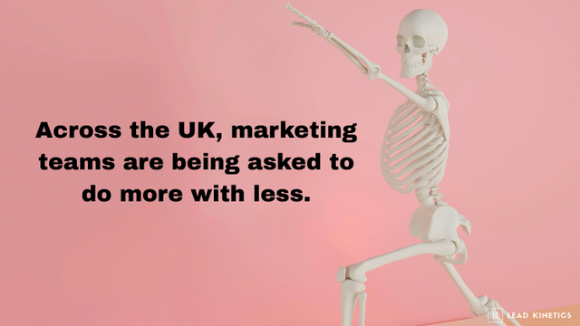 Overworked UK marketing team needing freelance support, illustrated as a stretched figure