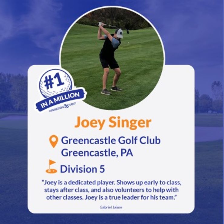 #1inaMillion Golfer Joey Singer Instagram Post