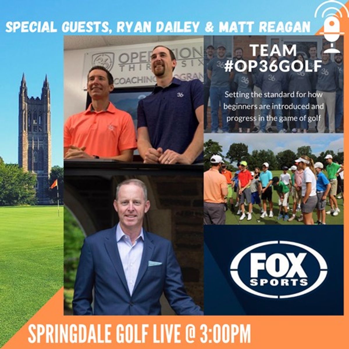 Springdale Golf Live Podcast info graphic with Ryan Dailey and Matt Reagan