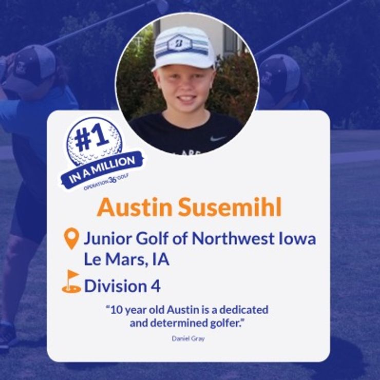 #1inaMillion Golfer Austin Susemihl instagram post