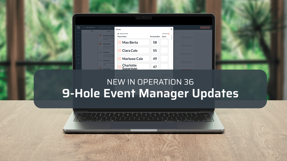 Run Better 9-Hole Events: New Operation 36 Updates for Coaches and Facilities