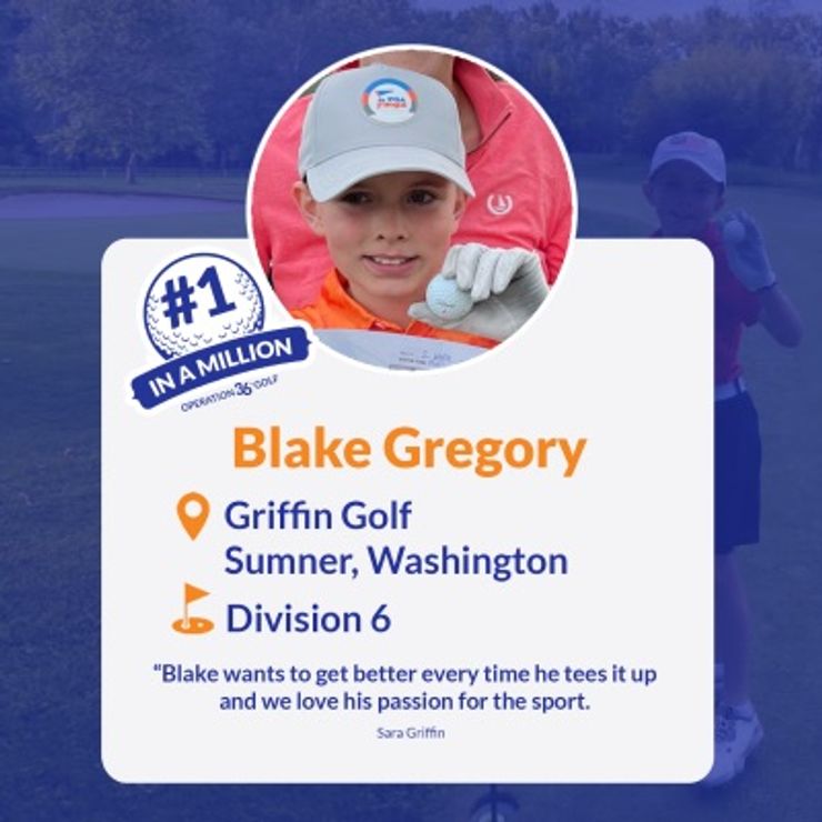 #1inaMillion Golfer Blake Gregory instagram post