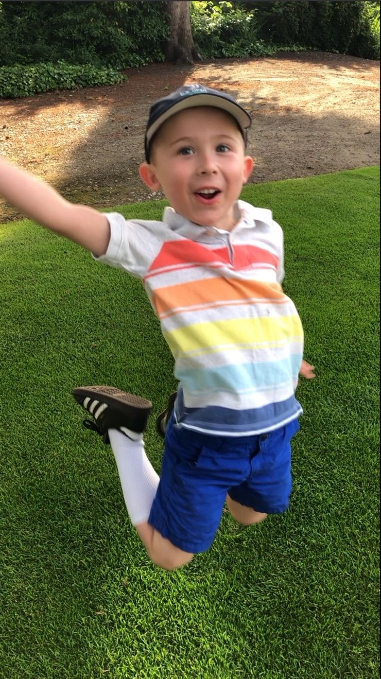 #1inaMillion Golfer Theo Morgan jumping for joy