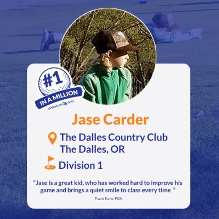 Jase Carder #1inaMillion Golfer Instagram Post