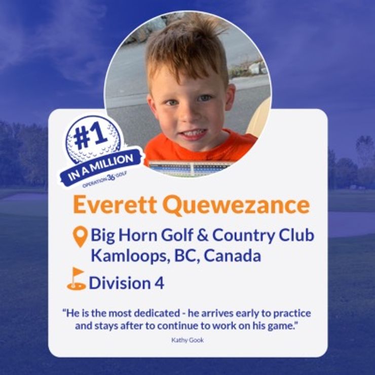 #1inaMillion Golfer Everette Quewezance Instagram Post