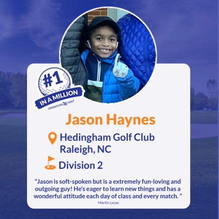 #1inaMillion Golfer Jason Haynes Instagram post