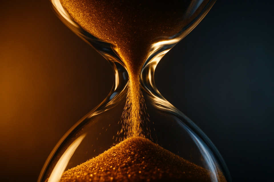 timeglass viser at tiden renner ut