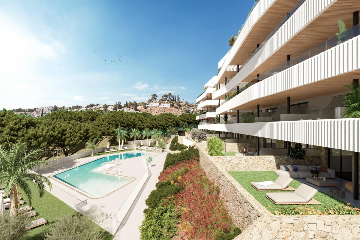 Apartment exterior in Mijas with terrace view