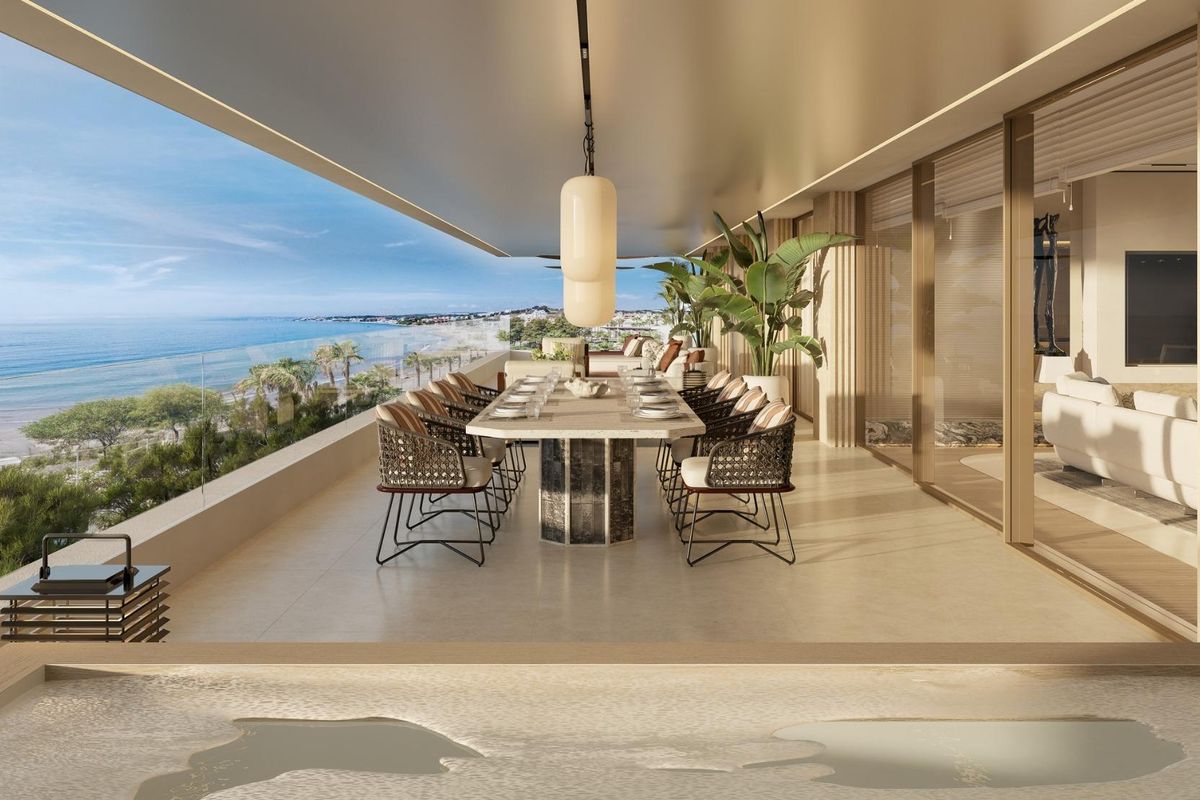 Estepona beachfront apartment sunset