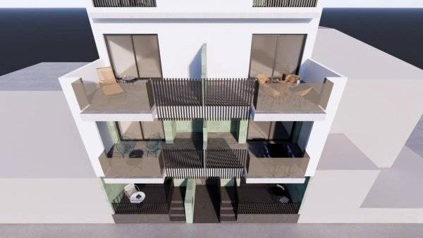 Buitenkant van een moderne 2-slaapkamer penthouse in Pilar de La Horadada met meerdere balkons.