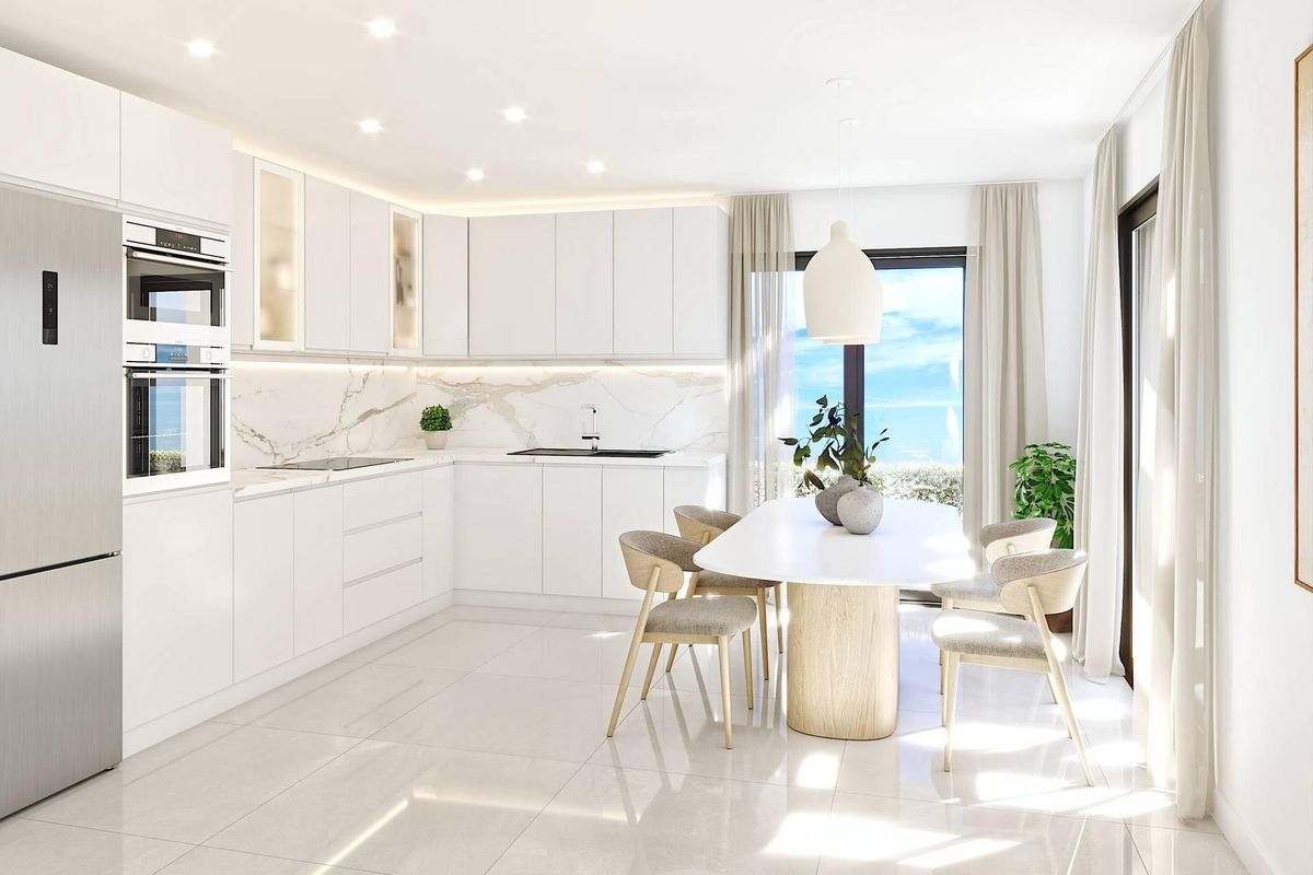 Elegant kitchen with quartz worktops