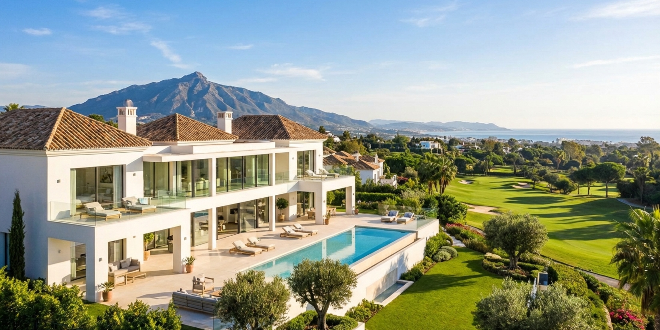 Luxury villa overlooking a golf course in Nueva Andalucía