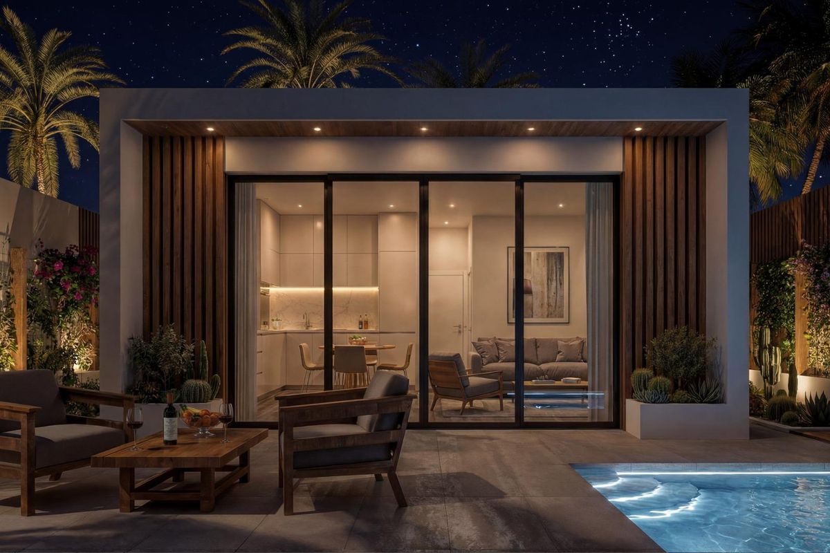 Elegant bedroom design in Vera Playa apartment