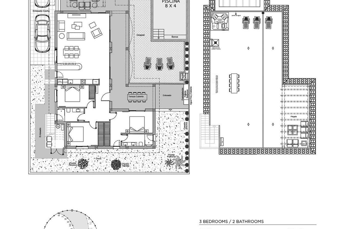 Voorzijde van villa met parkeerplaats in Rojales