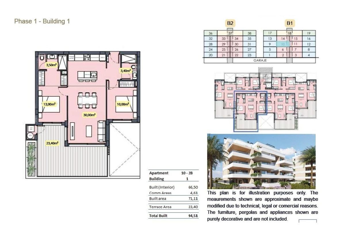 2-Slaapkamer Appartement Torre Pacheco Terras - Afbeelding 19
