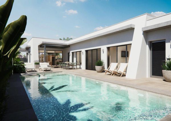 Moderne 3-slaapkamer villa in San Javier met strak wit design en privé-infinity pool