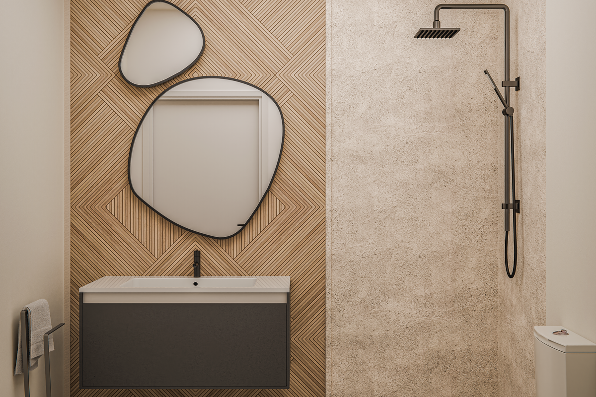 Visualisatie van de badkamer – Nature Resort, San Miguel de Salinas