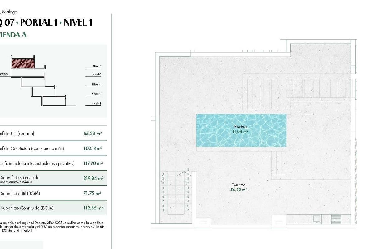 Zwemlayout voor het penthousecomplex in Mijas, ontworpen voor ontspanning en recreatie.