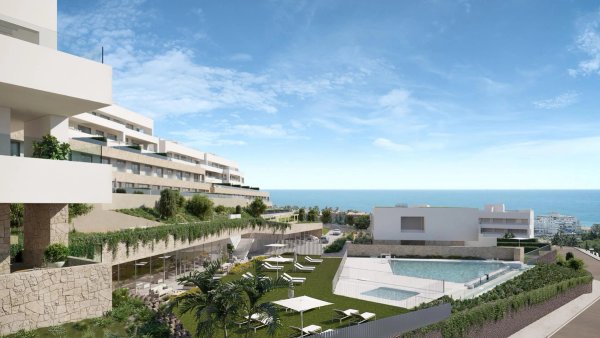 Moderne appartementencomplex met prachtig zeezicht en zwembad in Estepona, Costa del Sol.