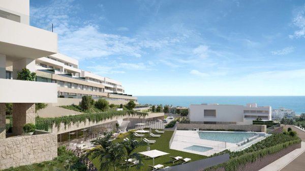 Moderne appartementencomplex met prachtig zeezicht en zwembad in Estepona, Costa del Sol.