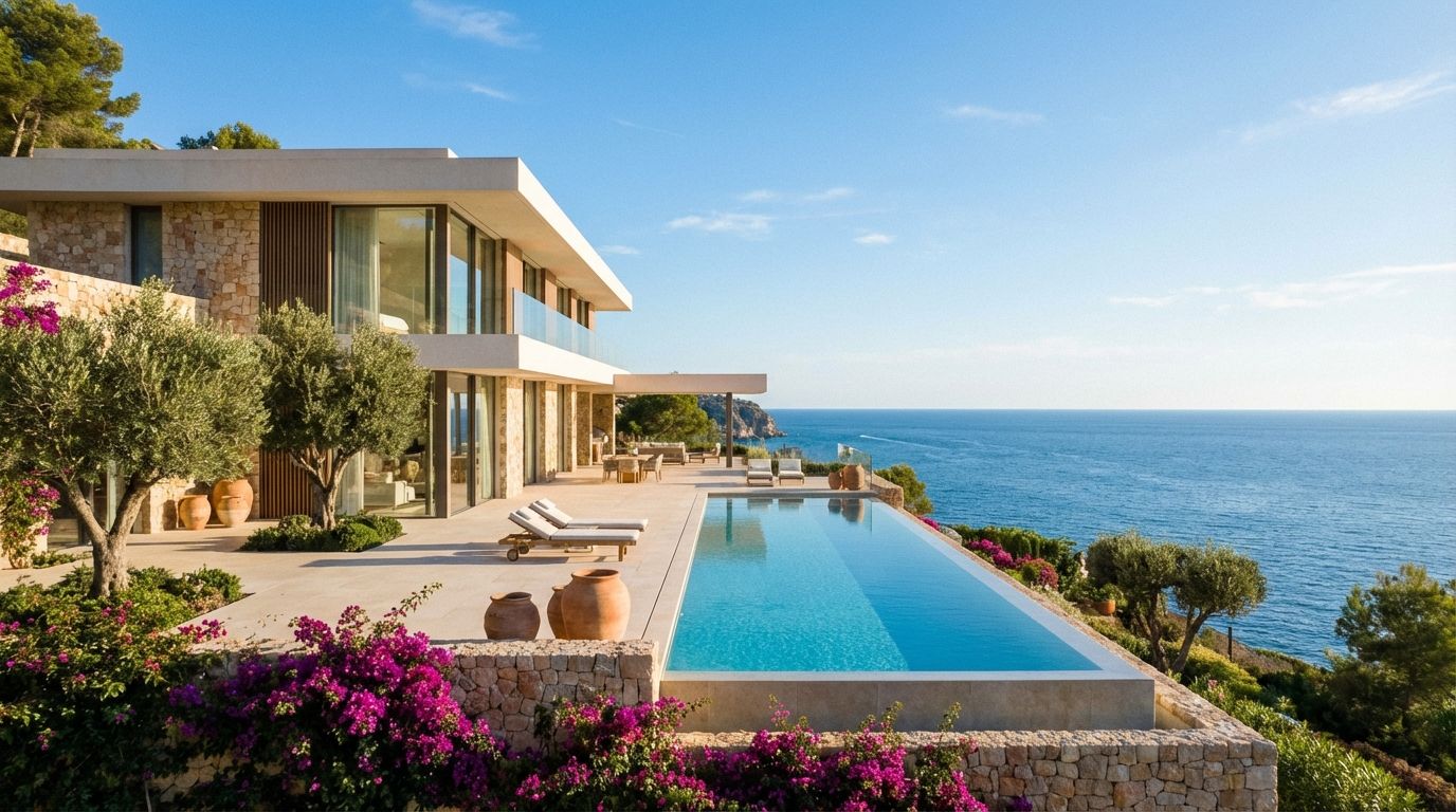 A beautiful modern villa in Spain overlooking the Mediterranean sea