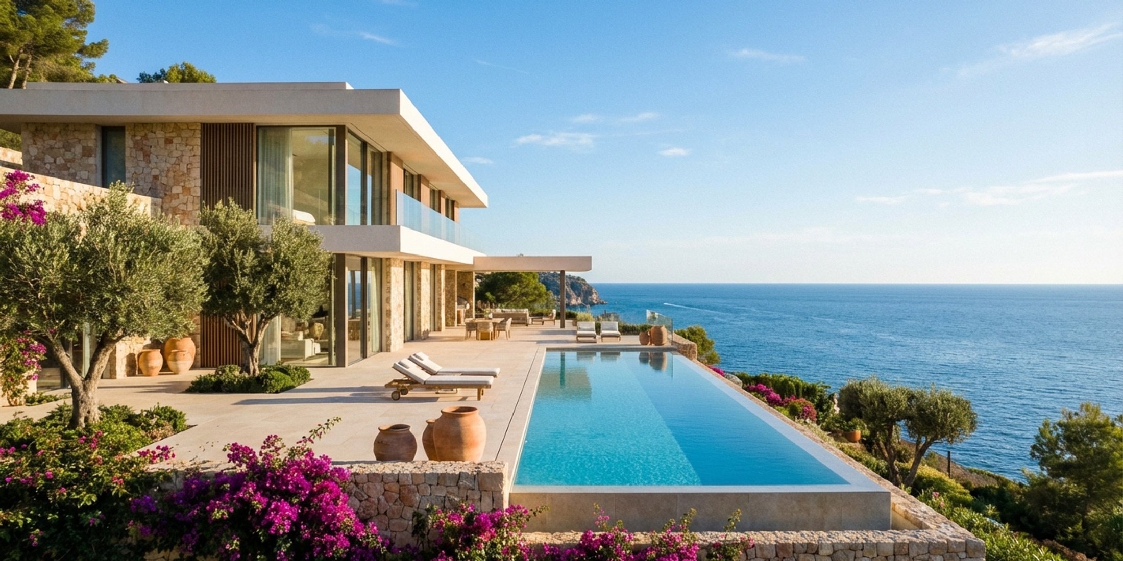 A beautiful modern villa in Spain overlooking the Mediterranean sea