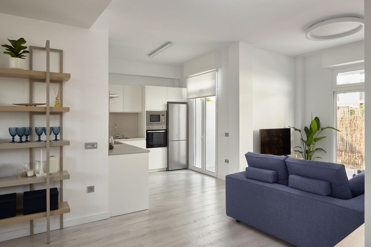 Moderne keuken met strak ontwerp in een appartement met 3 slaapkamers gelegen in Vera, Costa de Almeria, Spanje.