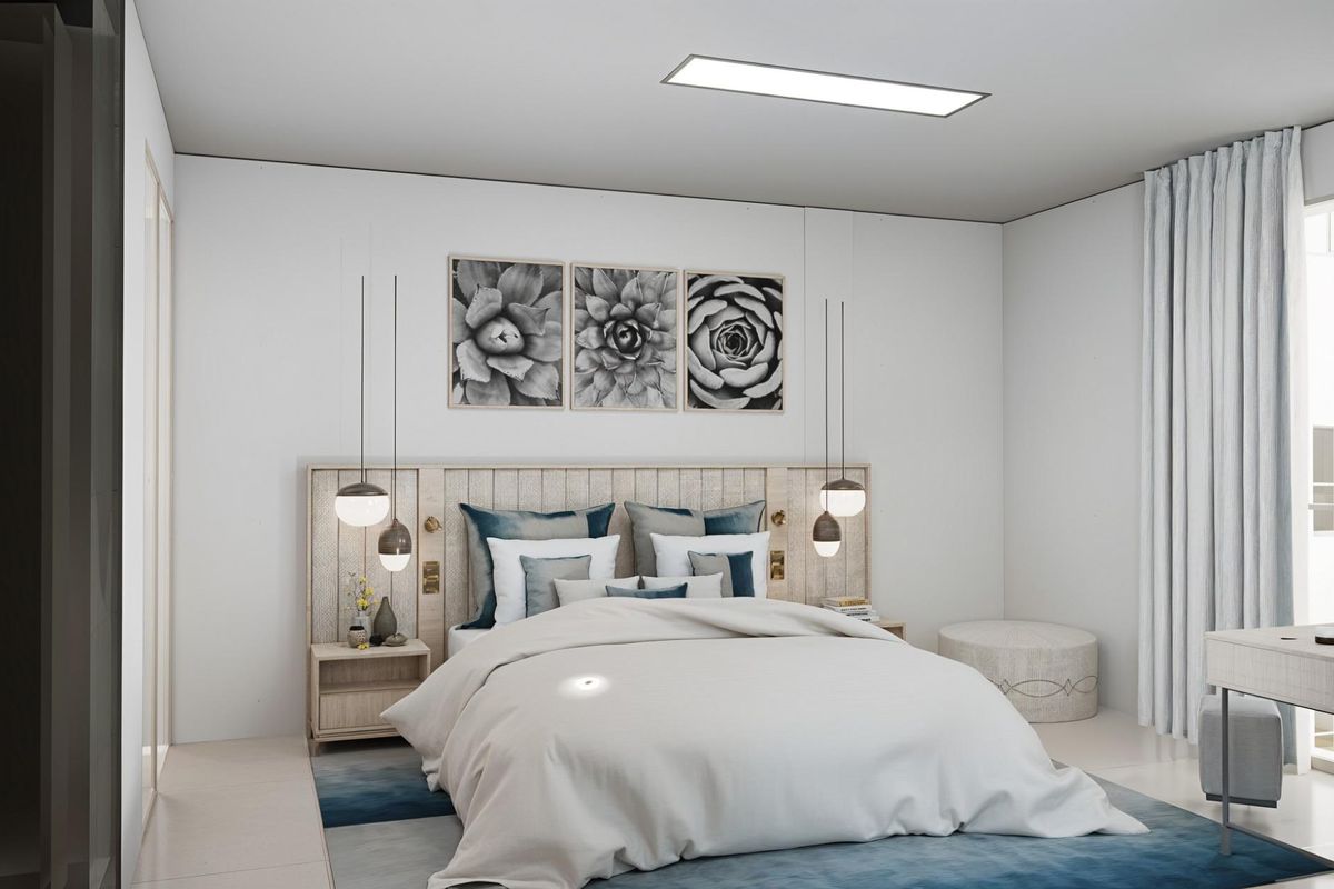 Stijlvolle slaapkamer in een 3-slaapkamer townhouse in Los Alcazares, met rustgevende inrichting en ruime opzet.