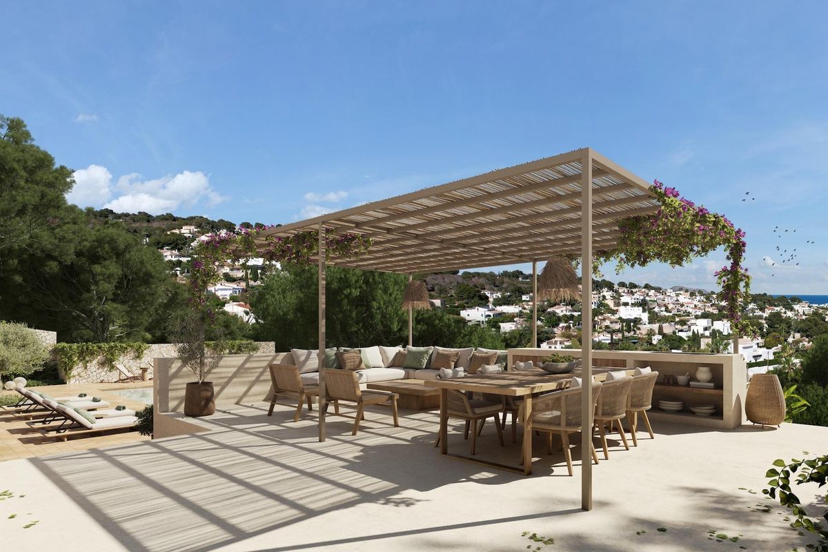 Modernes Wohnzimmer der Villa in Benissa