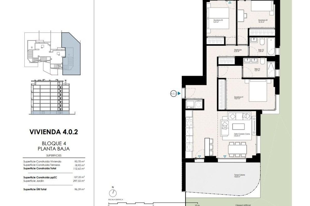 Poolblick von der Villajoyosa Wohnung