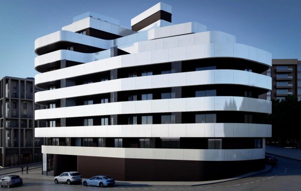 Moderne 3-slaapkamer appartement buitenkant in Calpe, Costa Blanca Noord, met een strak ontwerp.