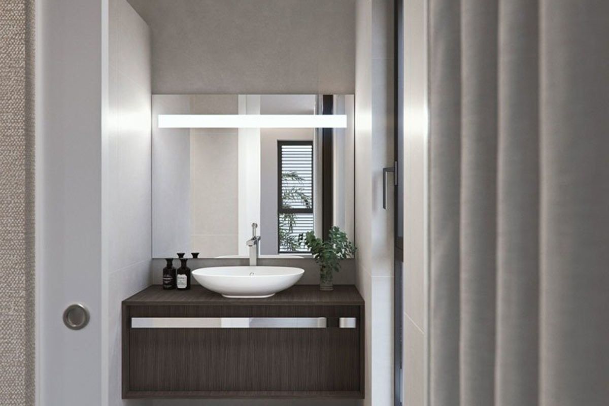  Eigentijdse badkamer met strakke wastafel in 3-slaapkamer villa in Pilar de La Horadada