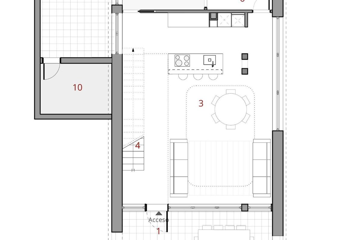 Plattegrond van een drie-slaapkamer villa in Finestrat, met indeling en ruimtes.