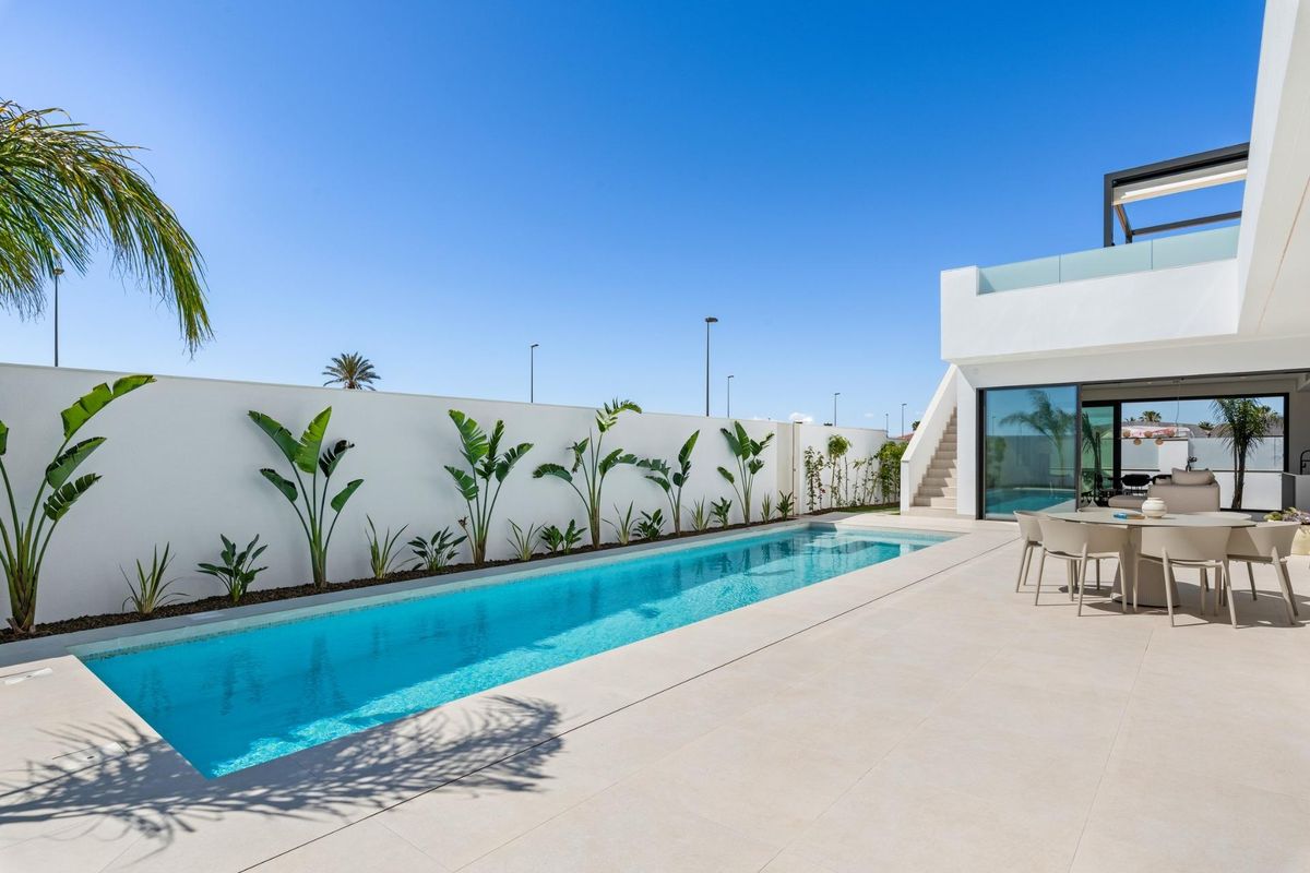 Living room with terrace view in San Javier villa