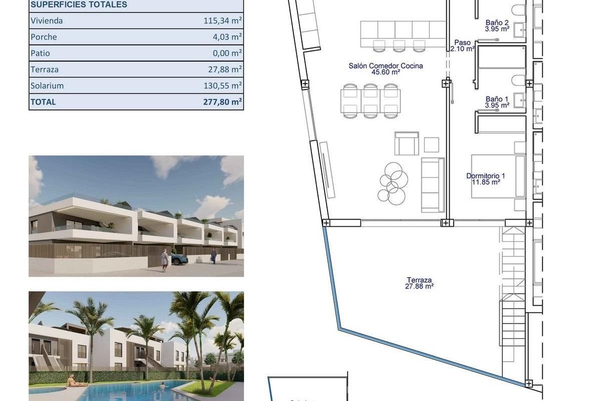 Quiet residential area in Pilar de la Horadada