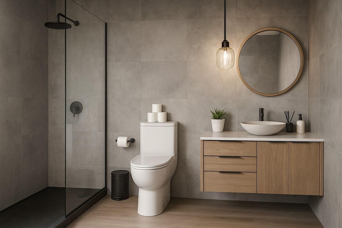 Contemporary bathroom in duplex