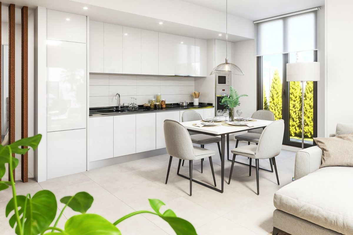 Moderne keuken met eetgedeelte in een 3-slaapkamer villa gelegen in Vera, Costa de Almeria.