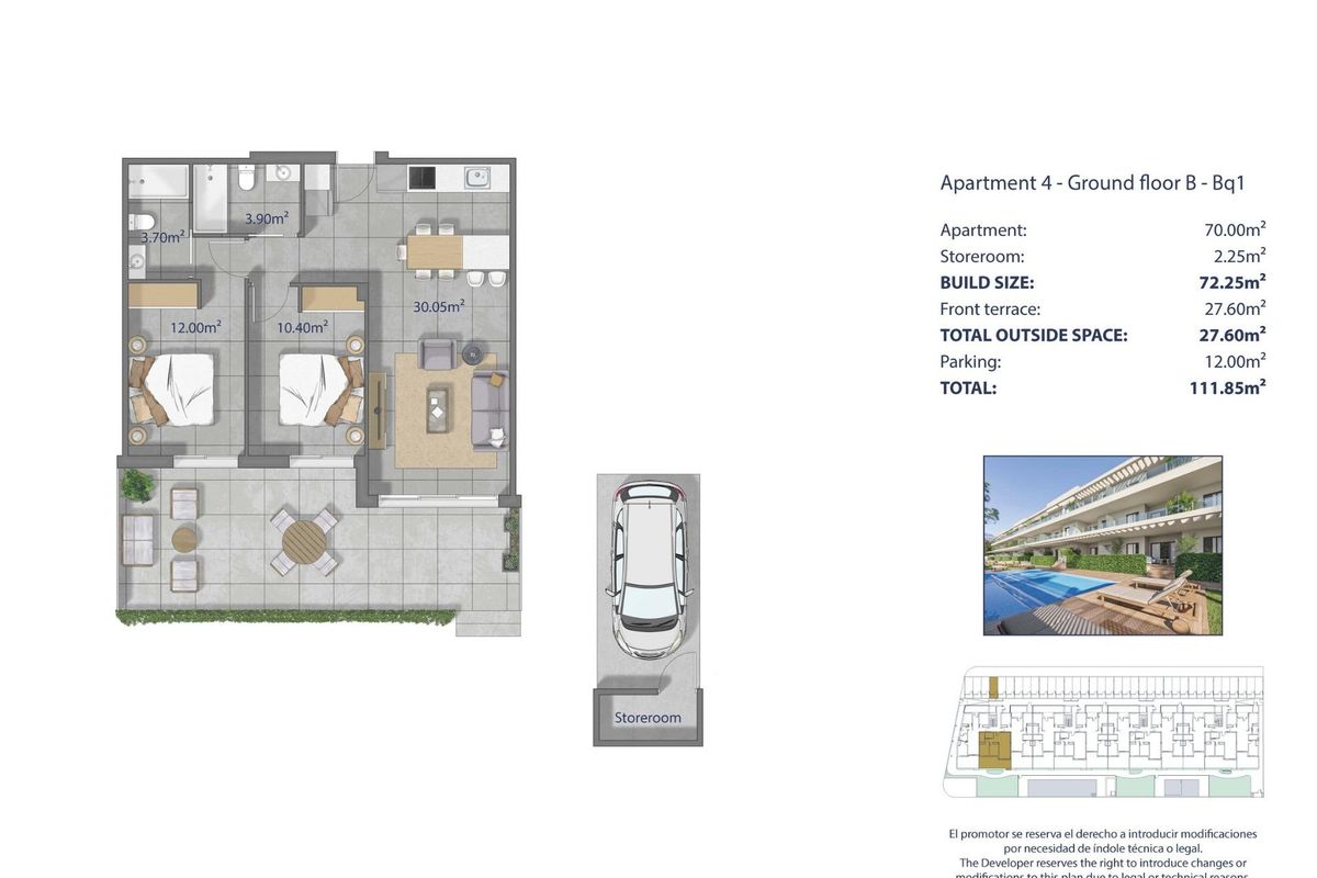 Proximity to Los Narejos Beach from apartment