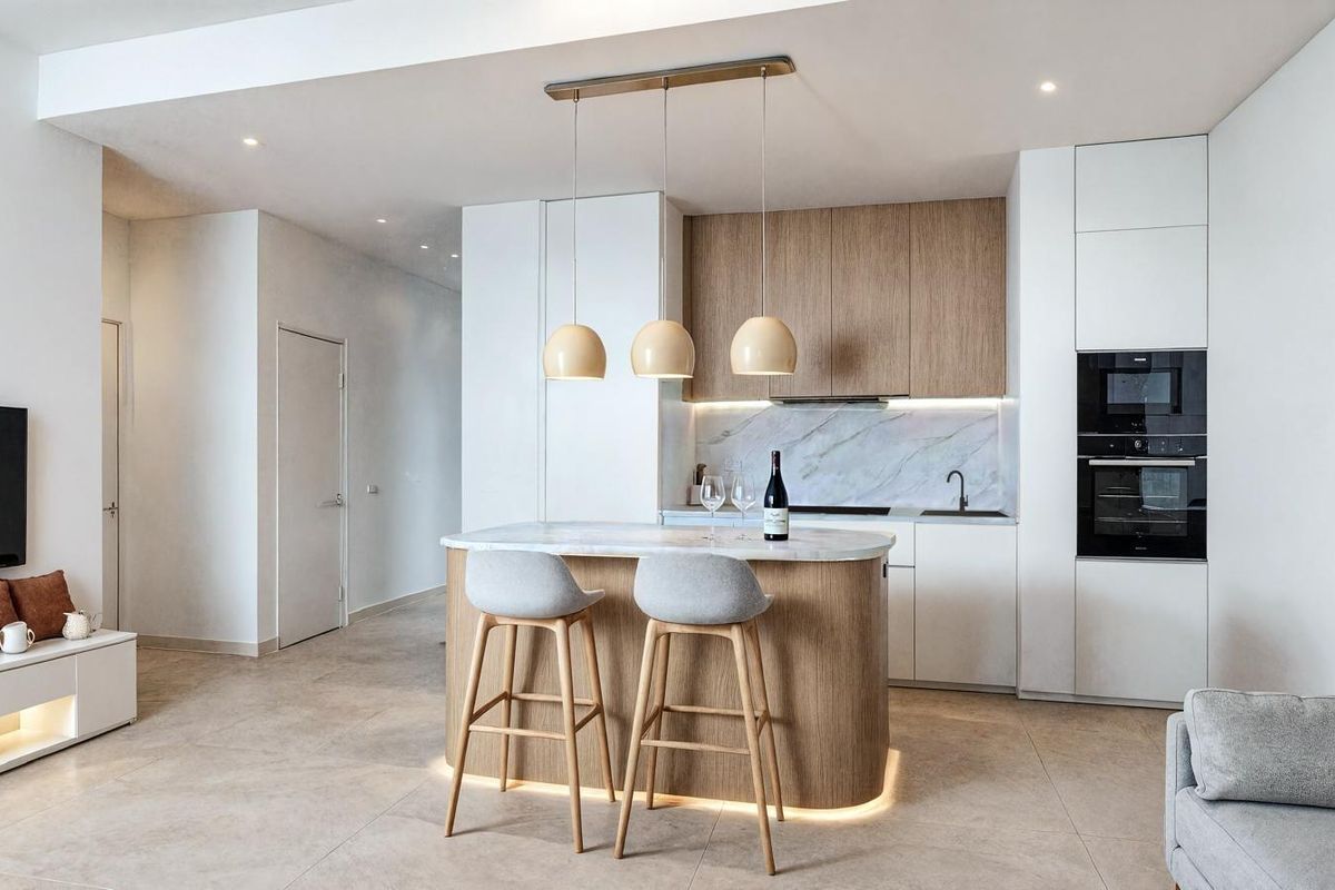 Innenansicht der Küche im Bungalow