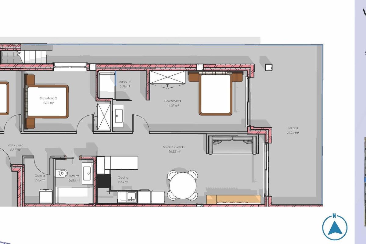 Penthouse bedroom with modern decor