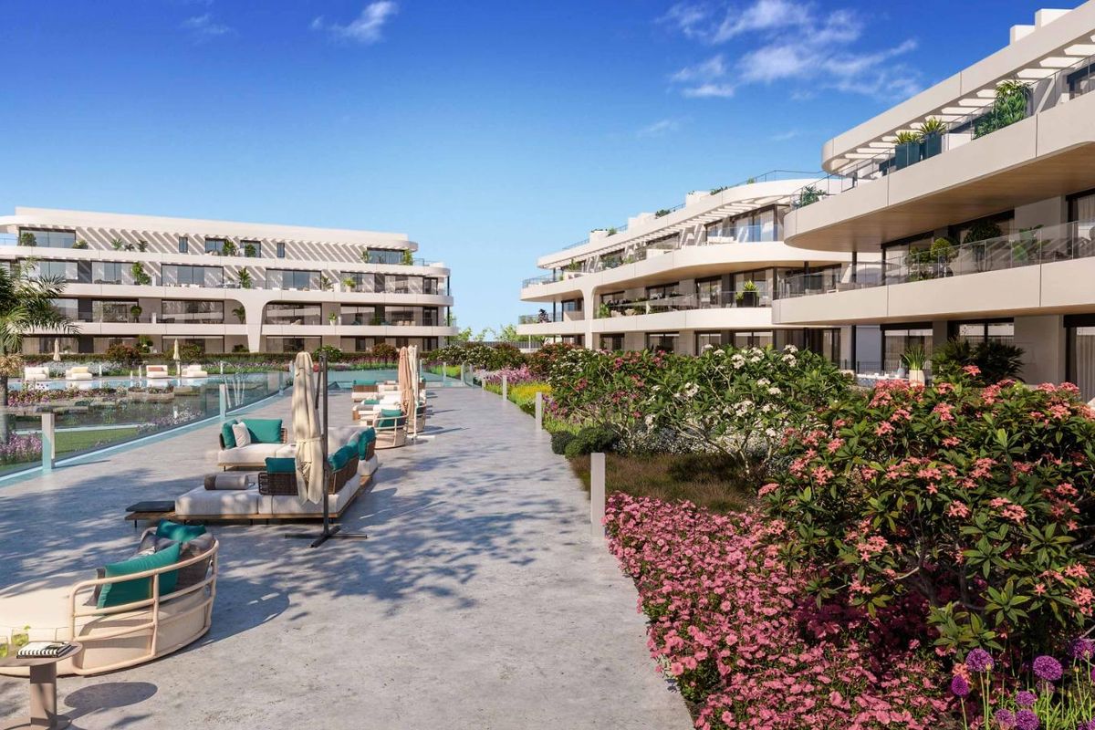 Estepona apartment terrace with seating