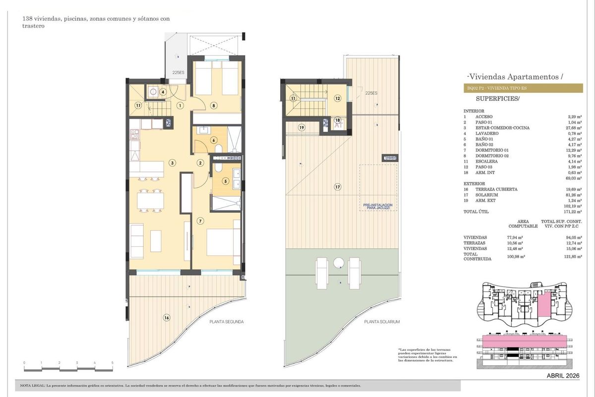 Wohnungsterrasse mit Sitzbereich in Finestrat