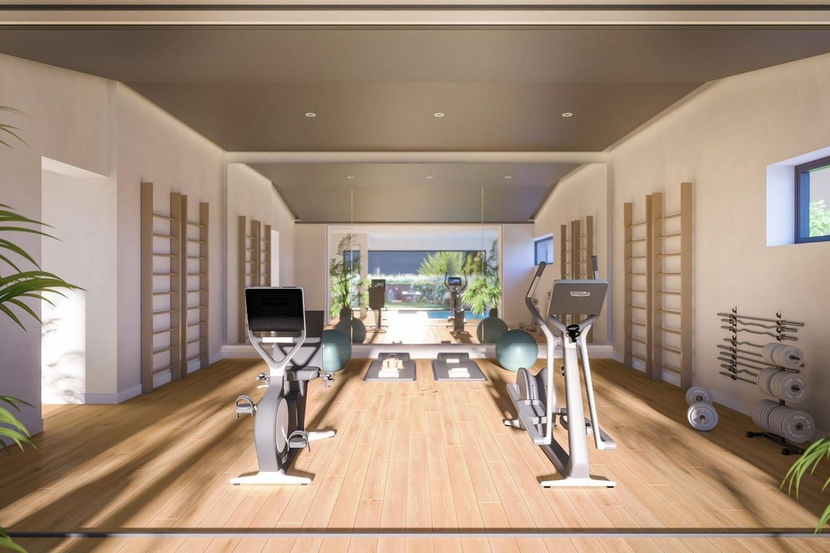 Goed uitgeruste gym in een nieuw appartementencomplex, ontworpen voor fitnessliefhebbers in de Costa del Sol.