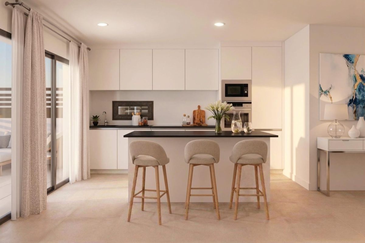 Dining area in Mazarron villa with modern finishes