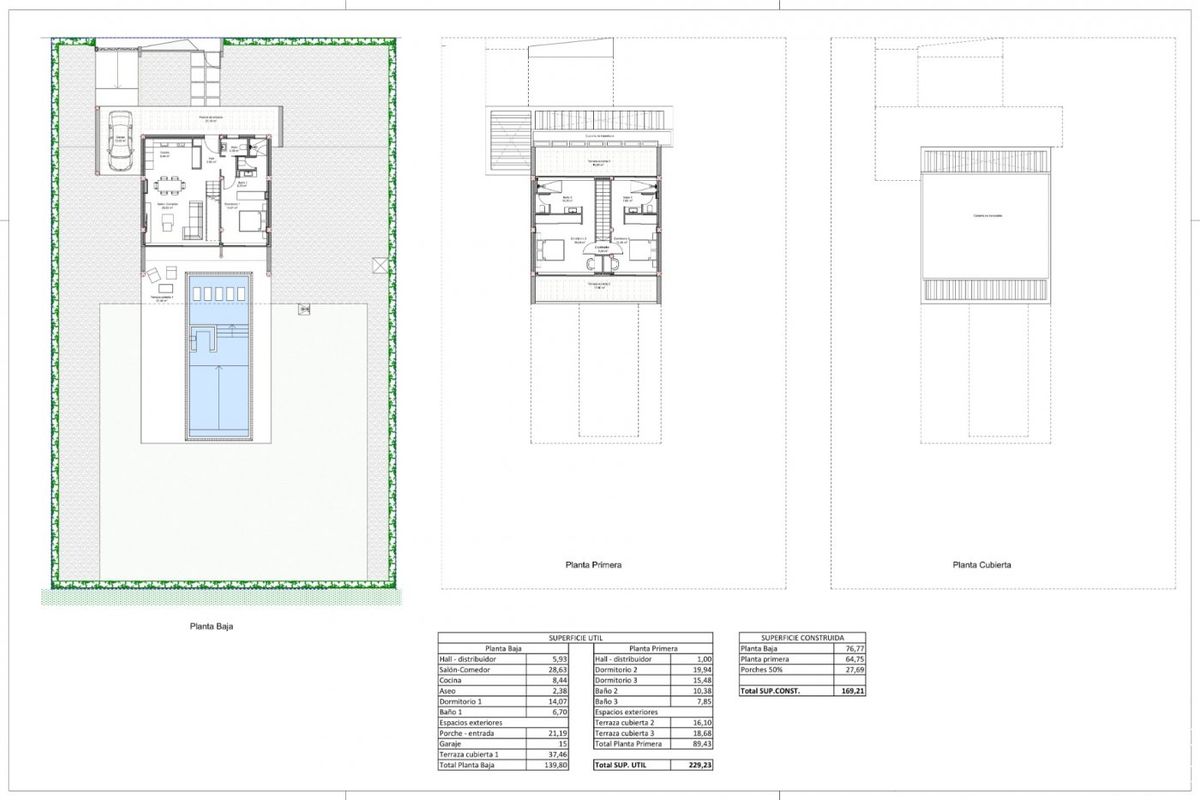 Detailed floorplan of the 3-bed villa in Baños y Mendigo, showcasing spacious living areas.