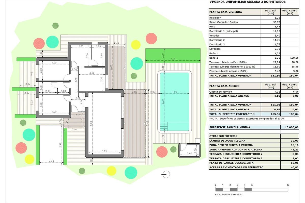 Alternatieve plattegrond van de villa in Pinoso, met details over kamergroottes en indeling voor het gemak.