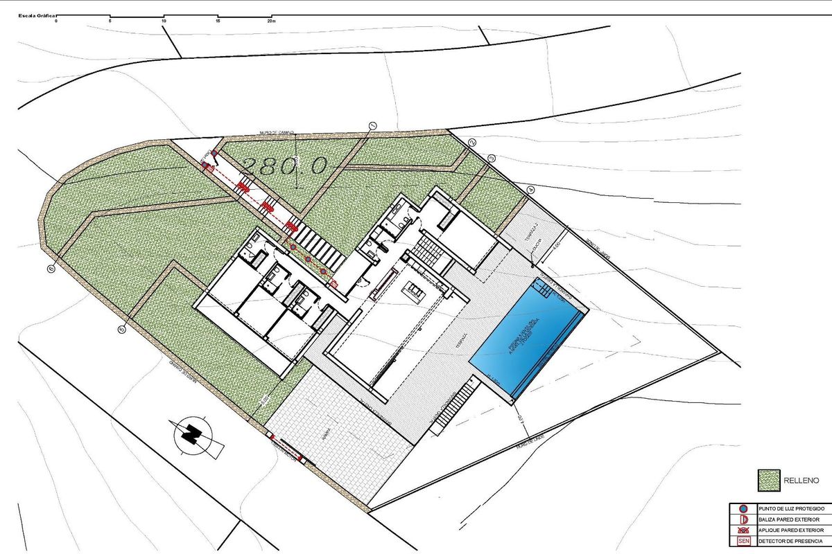 Plattegrond van een 3-slaapkamer villa in Benitachell, toont indeling en kamerverdeling voor optimaal wonen.