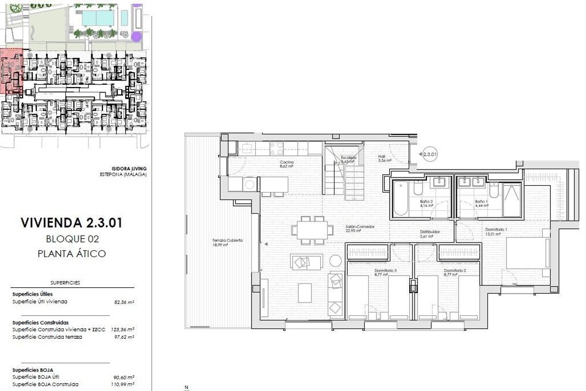 2 hálószobás penthouse Estepona terasz - Kép 18
