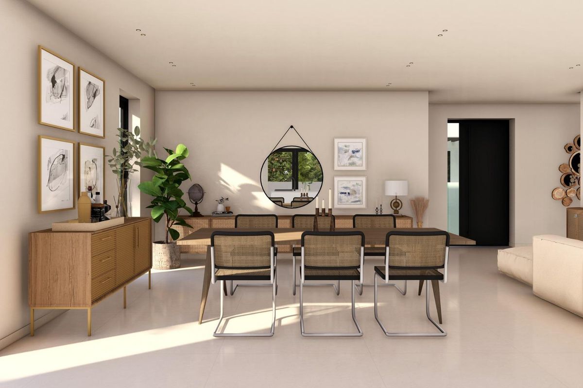 Buitenaanzicht van villa met zwembad